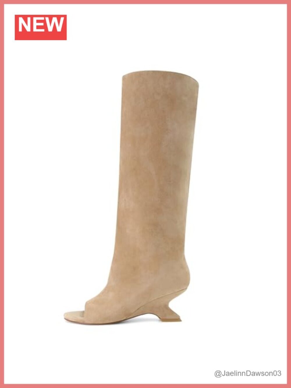 Women Peep Toe Knee High Wedge Heel Suede Boots Pull On Fashion